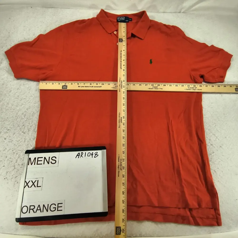 Polo by Ralph Lauren Short Sleeve Collared Polo Shirt Mens Size 2XL Orange Green